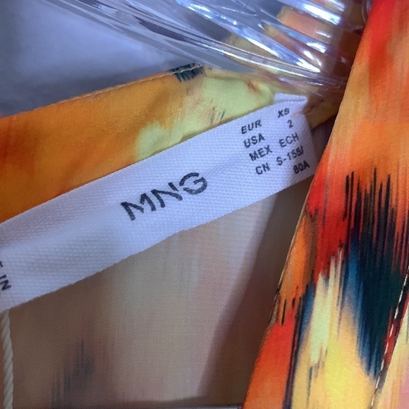 MANGO Flower Patterns Casual Flared V-Neck Long Sleeves Long maxi dress size 2 - Picture 6 of 11